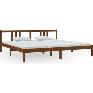 vidaXL Massivholzbett Honigbraun 200x200 cm - Braun