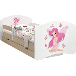 BDW Kinderbett, Doppelseitiges mit Schublade, Prinzessin mit Schmetterlingen, 190/90