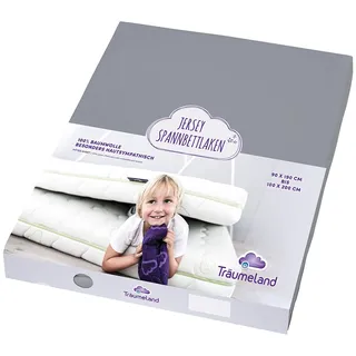 Träumeland Bettlaken Baumwolle-Jersey 90 x 200 cm anthrazit