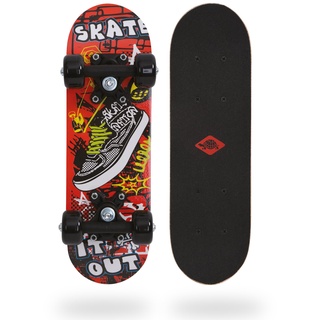 Donic Schildkröt Schildkröt® Mini Skateboard 17“ Skate It Out | Kinder Skateboard ab 4-6 Jahre | Holz-Deck 43 x 13 cm | Cooles Design für Kinder