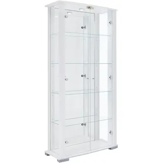 fif Möbel Standvitrine Stella 86 x 38 x 178 cm Weiß