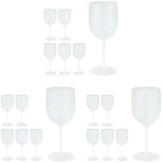 Relaxdays Weingläser Kunststoff, 6er Set, bruchsicher, BPA-frei, 400 ml, Mehrweg Rotweingläser, Camping Weinkelche, weiß (Packung mit 3)