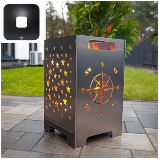 Windrose Feuerkorb Feuertonne Feuerschale + Grillplatte Feuerplatte Grillring