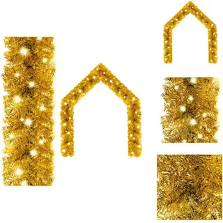 vidaXL Weihnachtsgirlande mit LED 10 m Golden - Weihnachtsbeleuchtung