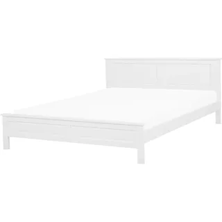Beliani Holzbett Weiß Holz, 180x200 cm