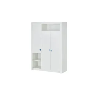 Begabino Kinderträume Kinderkleiderschrank Paula 137 x 195,5 x 56 cm Holznachbildung weiß