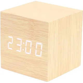 Wowfast Wecker Digital aus Holz mit LCD-Display, digitaler Wecker Tischuhr mit Speicherfunktion -4 Helligkeitsstufen Holzwecker Uhr für Schlafzimmer Dekoration/Nachttisch(Keine Batterie enthalten)