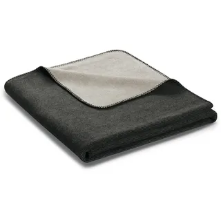 Biederlack Melange Doubleface Kuscheldecke 150 x 200 cm Grau/Silber