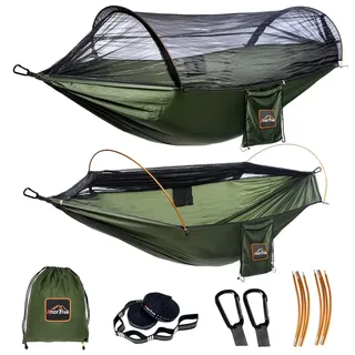 AnorTrek Professionelle Camping-Hängematte mit Moskitonetz, leichte tragbare Doppel-Hängematte, 230T Nylon-Hängematte für Camping, Wandern, Garten, Rucksackreisen