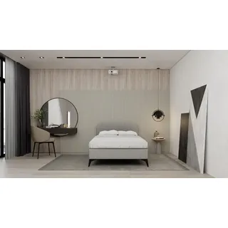panda möbel gmbh Polsterbett Mavilo - Komfortbett mit Stauraum, Einzelbett, 120x200cm,Grau, Taschenfederkernmatratze, H2/H3 - grau