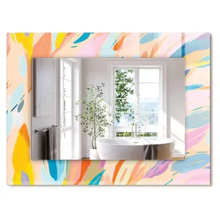 Abstrakte farbige Striche – Rechteckiger Spiegel mit Druck 80x60 cm – Modern - Dekorativ für die Wand