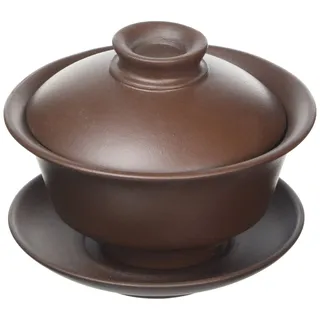Tea Soul Zisha 110 ml, typisch chinesisch Gaiwan aus einem bestimmten roten Ton aus Yixing, Keramik, braun, 10 x 10 x 8 cm