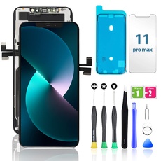Hoonyer for iPhone 11 Pro Max Screen Replacement Kit 6.5 Inch LCD Display 3D Touch Digitizer Glass Assembly with Repair Tool Kit + Waterproof Adhesive + Screen Tempered Protection