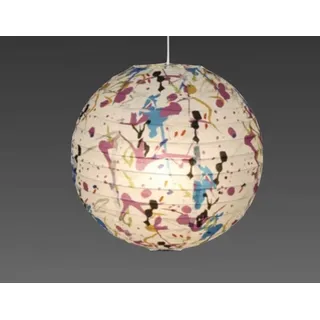 Näve Leuchten Papierleuchte Papierleuchte Pendelleuchten - Papierleuchte, Hängelampe im Romantic Style, aus Metall und Papier in bunt, 38 cm hoch, Ø 38 cm, E27-Fassung - Bunt