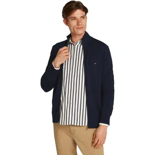 Tommy Hilfiger Herren Pullover mit Reißverschluss Essential Cotton Zip Thru Stehkragen, Blau (Desert Sky), XXL