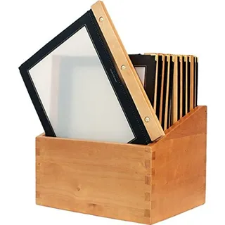 Securit Wood-Range A4 Menükarte (x20) inkl. Box, inkl. 2 dopplete Einlage für Menüs (für 4 Seiten A4), Schwarz