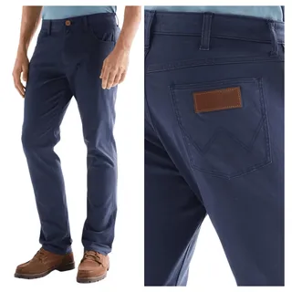 Wrangler | Herrenhose Greensboro dunkelblau Baumwolle Regular Fit Stretch Business Casual klassisch W31 L32 - Blau