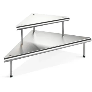 WENKO Küchen Eckregal Regal Küchenregal Wandregal Standregal Ablagen Massivo Duo - Silber