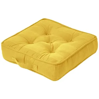 Homescapes Sitzkissen Rajput gelb 40/40/8 cm , Textil , Füllung: Polyester , Quadratisch , 40x8x40 cm , Oeko-Tex® Standard 100 , Heimtextilien, Wohntextilien, Kissen