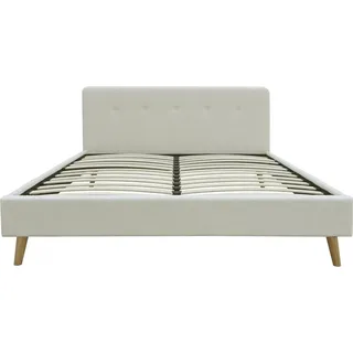 Habitat et Jardin Bett aus Bouclé-Stoff "Nemo" 140 x 190 cm - Creme