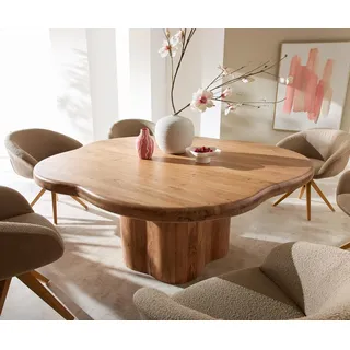 DELIFE Esstisch Orbion 180x175 Akazie Natur Holzgestell - Hellbraun