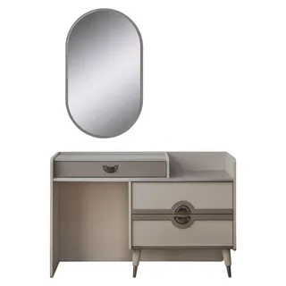 Schminktisch Frisiertisch Schminkkonsole Spiegel Konsolentisch Grau - Grau