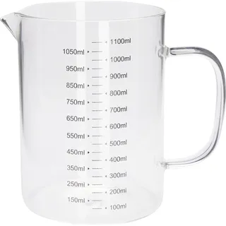 Glas Messbecher 1L mit ergonomischem Griff, klarer Graduierung, spülmaschinengeeignet