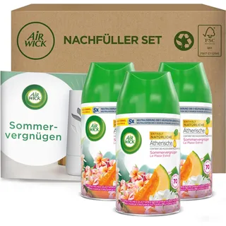 Air Wick Freshmatic Max – Vorteilspack mit 3 Nachfüllern für das automatische Duftspray – Duft: Sommervergnügen – 3 x 250 ml Nachfüller