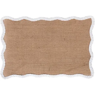 Tischset, rechteckig, aus Jute und Papier, gewellter Rand, 43,5 x 29 cm, 6 Stück