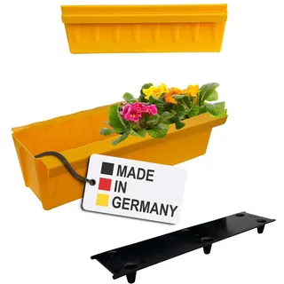 Paletten Blumenkasten 2er-Set Gelb Einsatz zum an- & Einhängen Pflanzkasten
