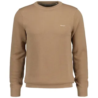 GANT Herren COTTON PIQUE C-Neck Pullover, Dark khaki), L