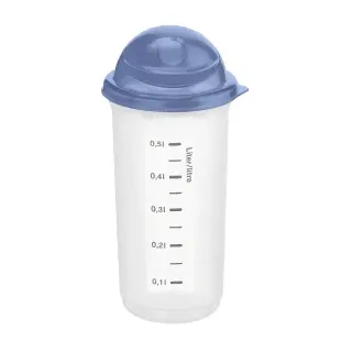 Rotho RONDO Shaker 0.5 l, Hochwertiger Shaker mit integriertem Ausguss im Deckel, Maße (L x B x H): 10 x 9,5 x 20 cm