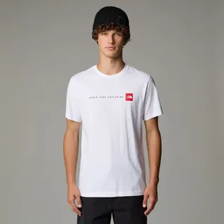 T-Shirt THE NORTH FACE "M SS NEVER STOP EXPLORING TEE", Herren, Gr. XXL, weiß (tnf weiß), Jersey, Obermaterial: 100% Baumwolle, normal, Rundhals, Shirts T-Shirt, mit Logodruck, Kurzarm-Design, aus Baumwolle, pflegeleicht