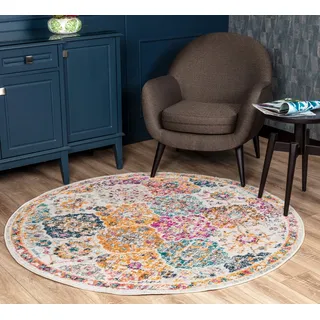 livabliss Teppich »CUZCO« rund 11 mm Höhe Vintage Orientteppich, Kurzflor Boho Wohnzimmerteppich, Läufer, bunt