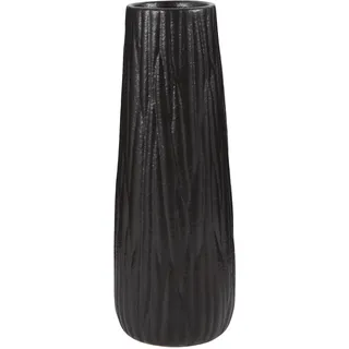 AUKLETBLIEF Schwarze Keramikvase, Blumenvase, Keramikvase für Blumen, Vase für Esszimmer, Schlafzimmer, Lesezimmer, Bürodekor - 6,9 cm L x 4,6 cm B x 21,8 cm H