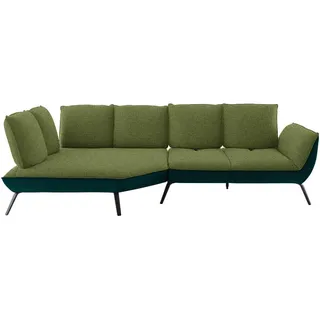Moderano Ecksofa , Grün , Metall , Ottomane links, L-Form , 320x169 cm , Typenauswahl, Fußauswahl, Lederauswahl, Stoffauswahl, Armteilvarianten, Sitzqualitäten, seitenverkehrt erhältlich, Rücken echt , Wohnzimmer, Sofas & Couches, Wohnlandschaften, Ecksofas