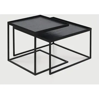 Ethnicraft Couchtisch Set Ethnicraft Ethnicraft silber, Designer Dawn Sweitzer, 38/31x39/52x39/52 cm