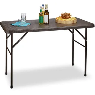 Relaxdays BASTIAN Gartentisch 128 x 122 x 74 cm Braun