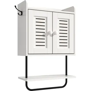 Relaxdays Hängeschrank Handtuchhalter Weiß
