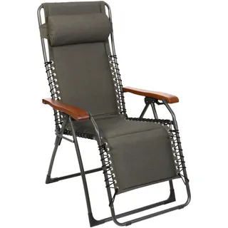 Garten-Relaxsessel , Anthrazit, Dunkelbraun, Walnussfarben , Holz, Metall, Textil , Buche , 67x131x70 cm , klappbar, wetterbeständig, UV-beständig, inklusive Armlehnen, Bezug abnehmbar, abwischbar, Nackenkissen abnehmbar , Gartenmöbel, Gartenliegen, Liegestühle