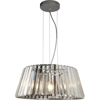 Zeitgenössischer Kronleuchter Tiara Stahl Chrom Transparentes Glas 5 Lichter E14 - Silber