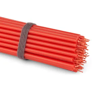NKlaus 50x Stabkerzen Rot 16 cm Dünne Paraffinkerzen rußfrei & tropffrei Lange Brenndauer Rote Kerzen für Feier, Deko & Advent 36253