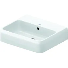 Duravit Qatego Waschtisch, 500x420mm, mit Überlauf, Unterseite glasiert, 238250, Farbe: ohne Hahnloch, mit HygieneGlaze