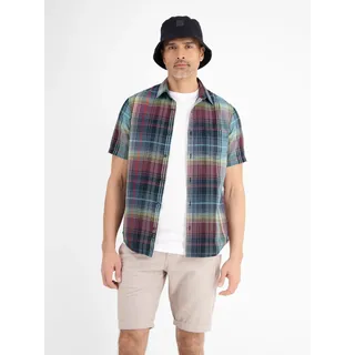 Lerros Kurzarmhemd »LERROS Sommerliches Karohemd mit Leinenanteil«