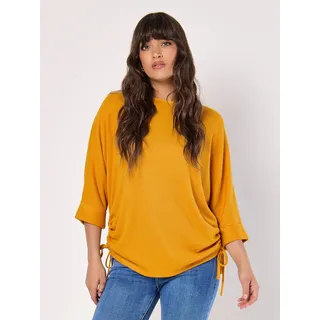 Apricot Klassische Bluse "Strickpullover" 1 mit seitlicher Raffung, gelb