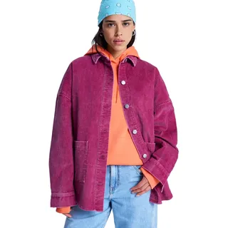 Hemdjacke ROXY "Kick Back Washed Cord", Damen, Gr. XL, pink (rhododendron), Obermaterial: 100% Baumwolle., Jacken Hemdjacke