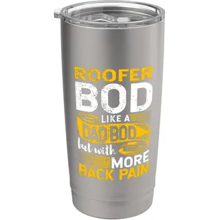 Roofer Bod Like A Dad Bod Roofing Renovierung Job Carpenter Doppelwandiger Edelstahl-Thermobecher