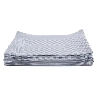 ZOLLNER Geschirrtuch Carola 46 x 70 cm 100% Baumwolle weiß-grau, kariert - Gastronomiequalität - Oeko Tex® Zertifiziert