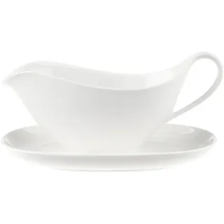 Villeroy & Boch "Sauciere mit Untertasse Anmut weiß", 2 Spülmaschinenfest, Mikrowellensicher,