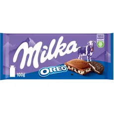 Milka & OREO Schokolade 1 x 100g I Alpenmilch-Schokolade I mit Alpenmilch-Créme-Füllung und OREO Keks-Stückchen I Milka Schokolade aus 100% Alpenmilch I Tafelschokolade